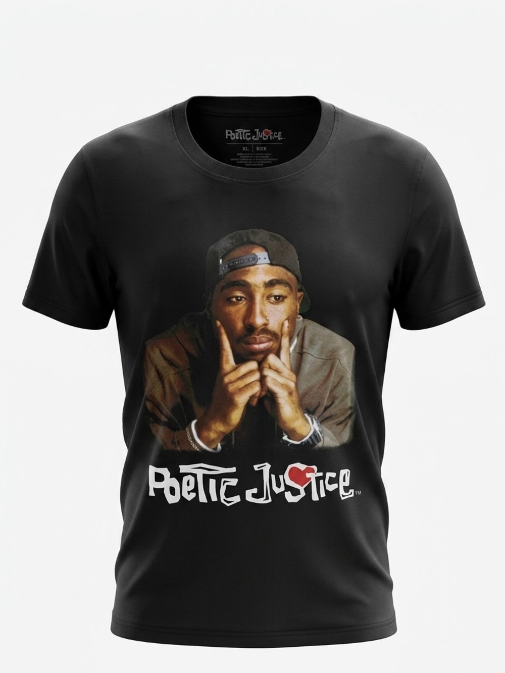 Tupac Shakur Poetic Justice Movie Graphic T-Shirt - Black